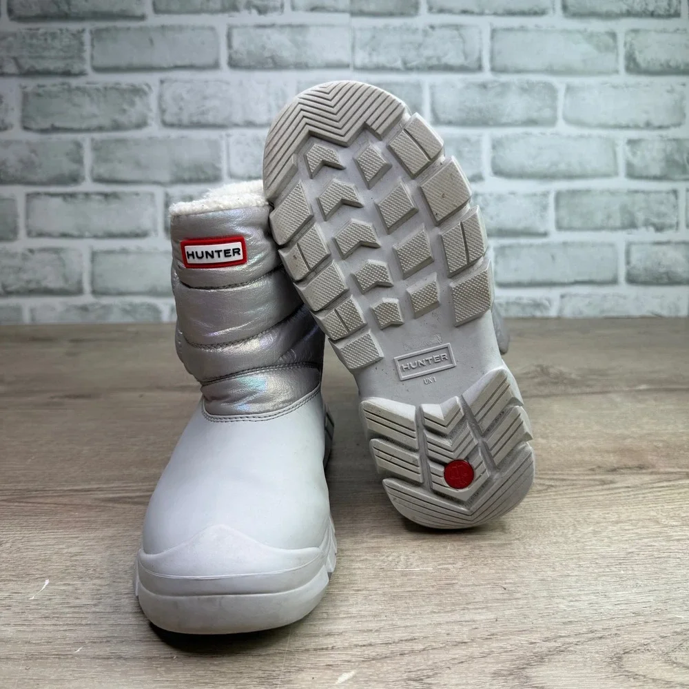 Hunter‎ Kids Intrepid Snow Boots Silver Iridescent US 2